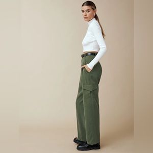 Reformation Jackson Pants in Forest Green